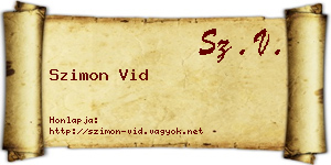 Szimon Vid névjegykártya